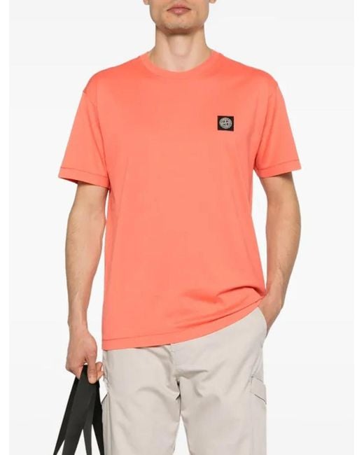 Stone Island Orange T-Shirts And Polos for men