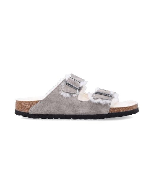 Birkenstock White Arizona Shearling