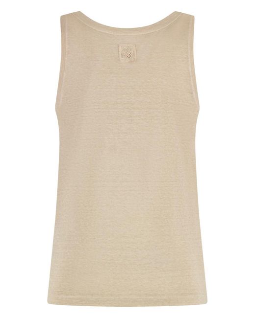 120% Lino Natural Linen Top