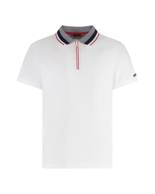 Paul & Shark White Cotton-Piqué Polo Shirt for men