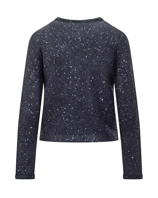 Michael Kors Blue Sequin Pkt Snap Jkt