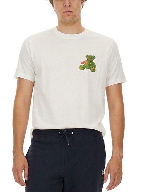 Paul Smith White Teddy Cotton T-Shirt for men