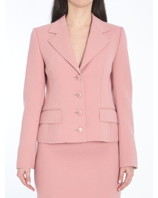 ジャケット Dolce&Gabbana Single-Breasted Pink Wool Jacket Single-breasted wool crepe Dolce jacket in Pink for Women