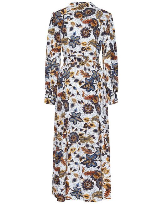 Ulla Johnson White Floral Print Midi Shirt Dress