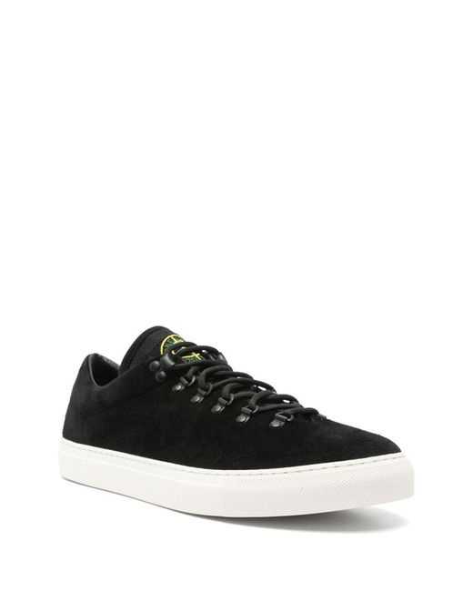Stone Island Black Compass-Patch Sneakers for men