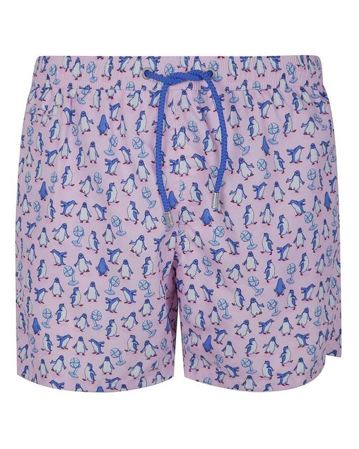 Mc2 Saint Barth Purple Lighting Micro Fantasy Ultralight Swim Short for men