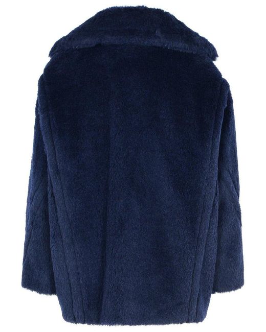 Max Mara Blue 'Olga' Alpaca Blend Coat