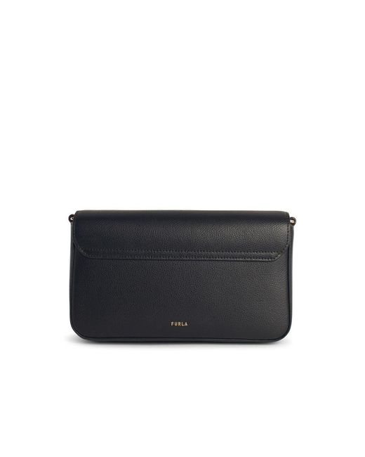 Furla Black 'Iris' Small Leather Crossbody Bag