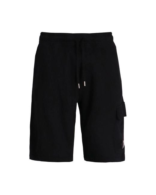C P Company Black Bermuda Lens Nero for men