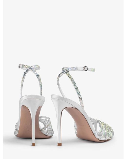 サンダル・ミュール LE SILLA Women Sandals 6657Q040ZGPPLAC200 White Le Silla Aphrodite 120mm crystal-embellished Sandals | White