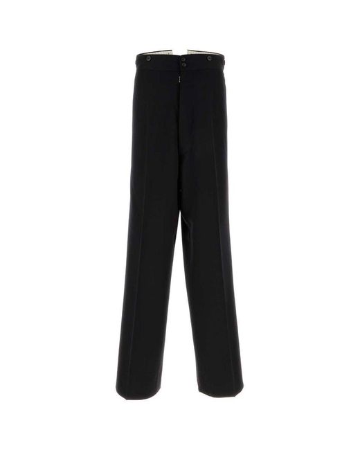 Maison Margiela Black Strap Wool Pants