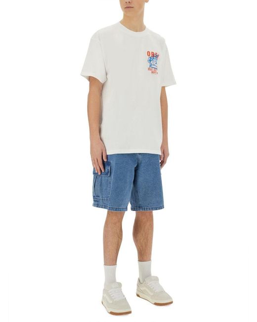 Obey Blue Baggy Bigwig Cargo Shorts for men