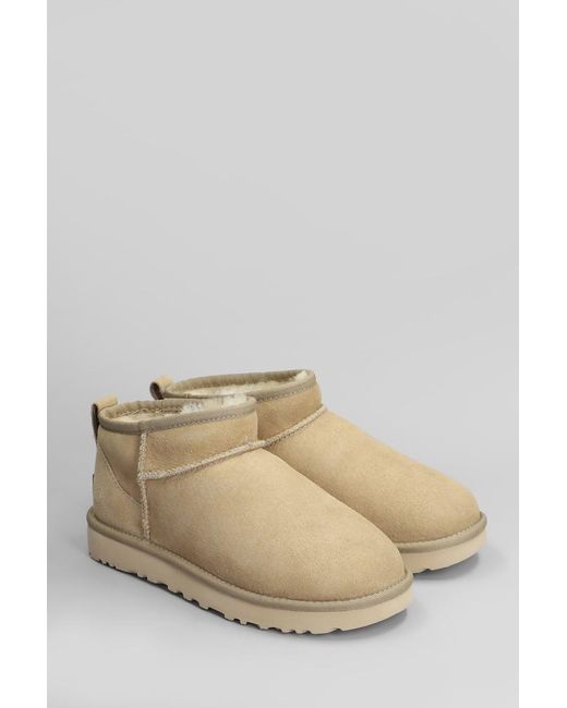 Ugg Natural Classic Ultra Mini Low Heels Ankle Boots