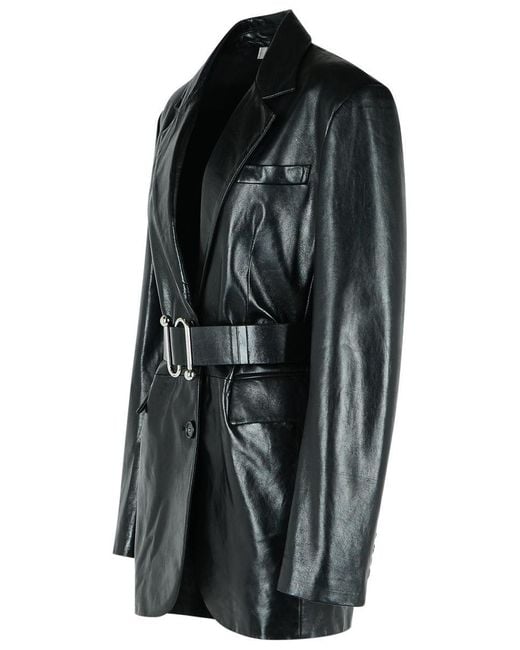 Sportmax Black 'Teoria' Leather Jacket