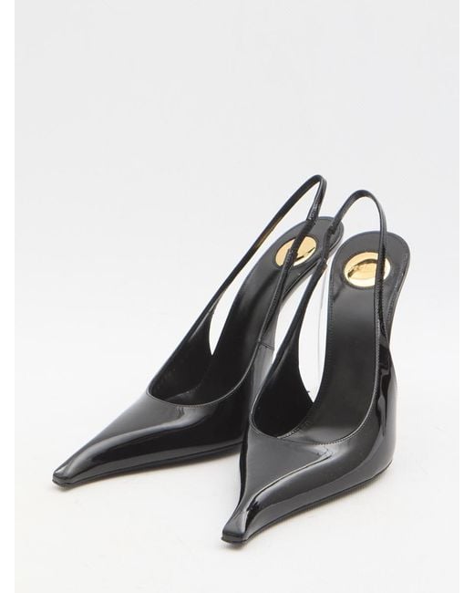 Saint Laurent Black Miller Wedge Pumps