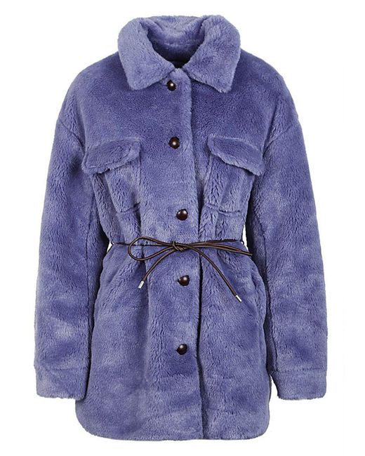 Molliolli Faux Fur Coat in Blue | Lyst