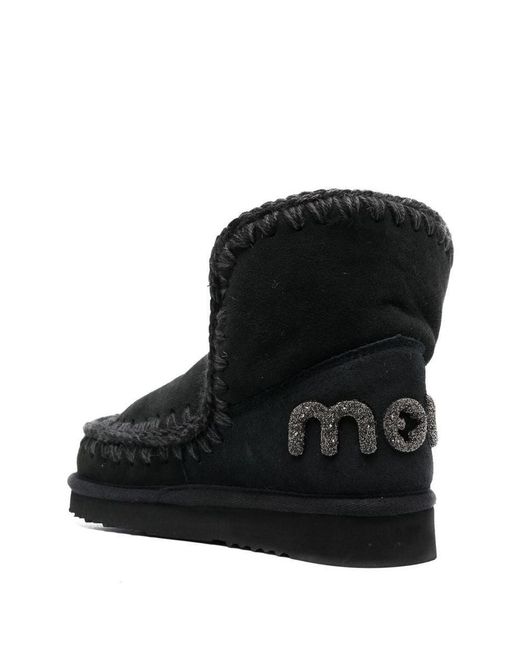 Mou Black Eskimo 18 Glitter Logo Boots
