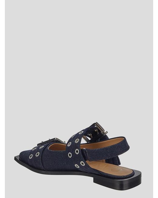 Ganni Blue Flat Shoes