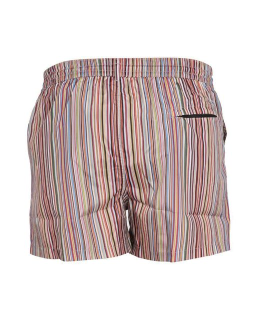 Paul Smith Pink Stripes Swimsuit for men