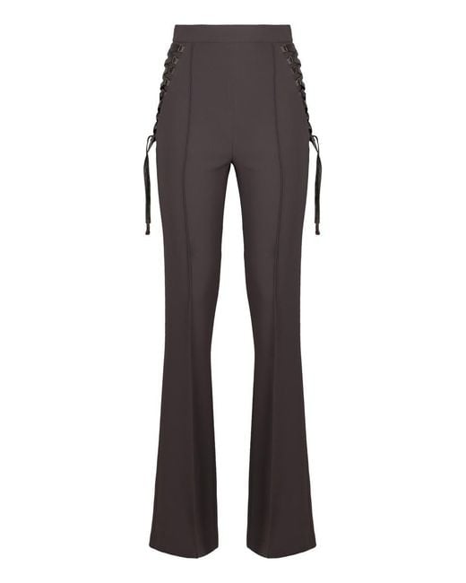 Elisabetta Franchi Gray Crêpe Trousers