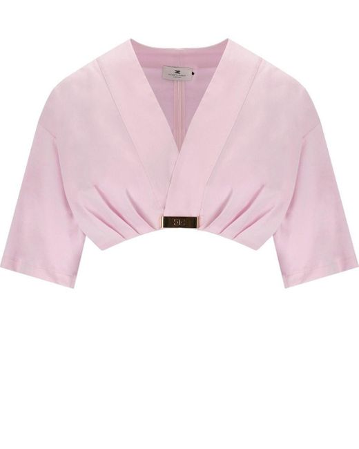 Elisabetta Franchi Pink Quarzo Cropped Top