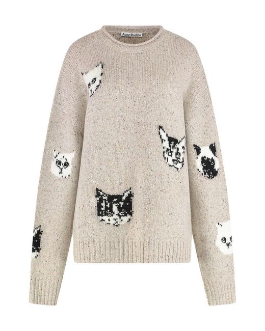 Acne White Wool-Mohair Sweater