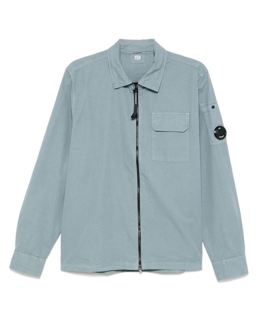 C P Company Blue Organic Cotton Overshirt
