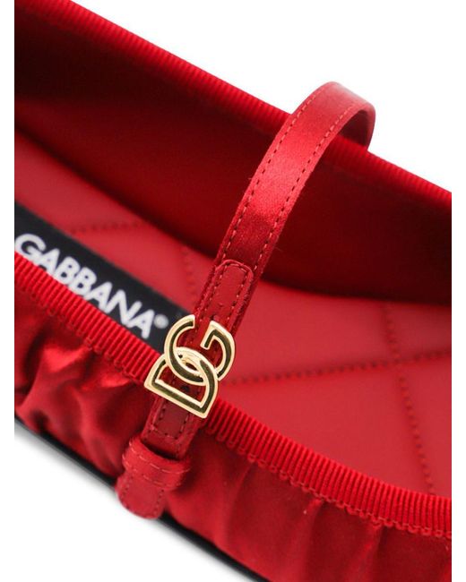 Dolce & Gabbana Red Flat Shoes