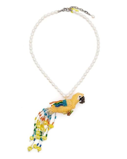 Forte Forte Metallic Short Necklace With Beadwork And Animal Pendant