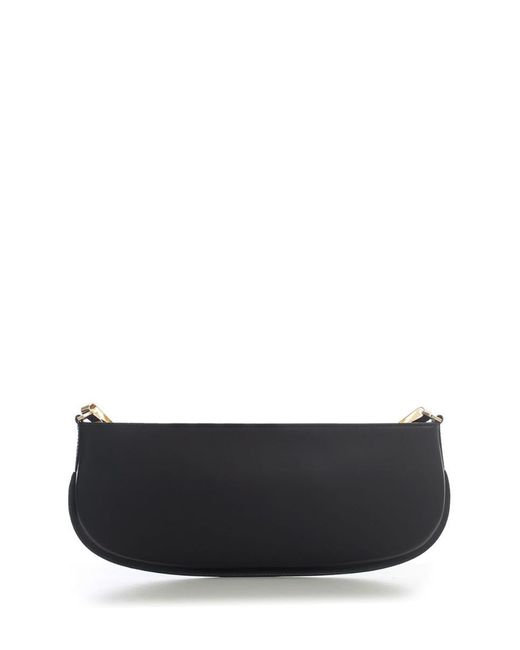 By Far Black Smooth Leather Mini Shoulder Handbag