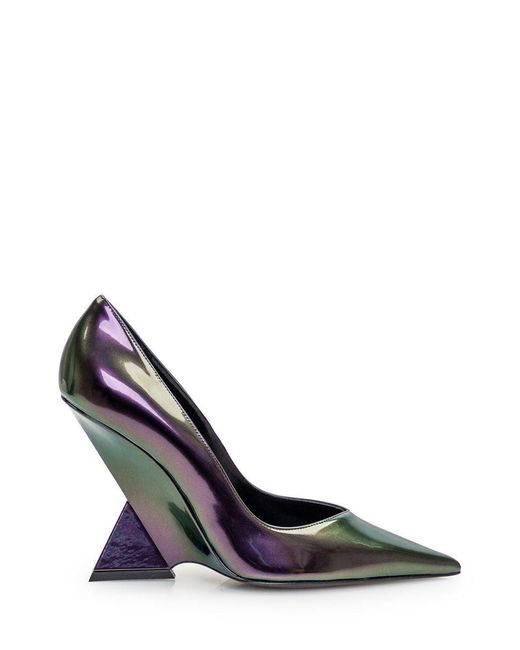 The Attico Blue Holographic Cheope Pumps