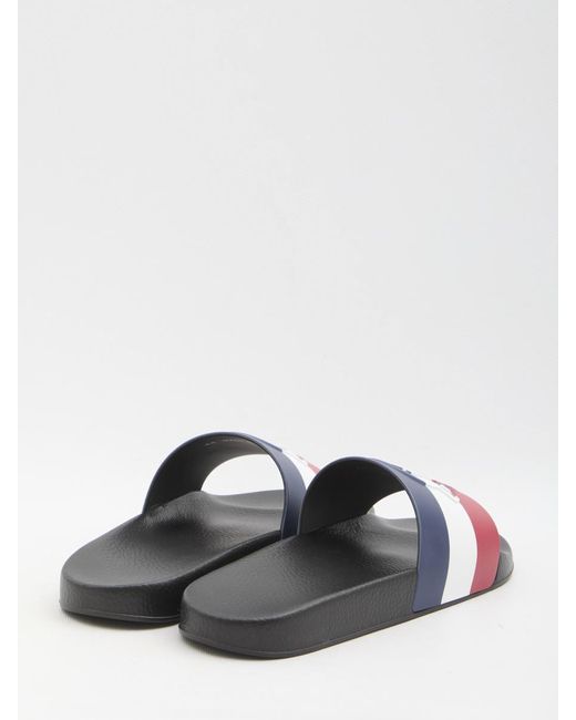 Moncler White Basile Slides for men