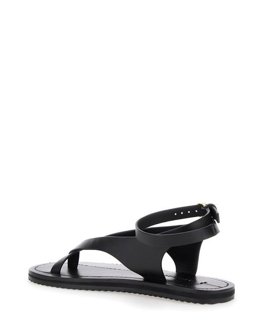 A.Emery Black 'Millar' Sandals With Criss-Crossed Straps And Buckle Closure