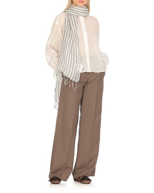 Brunello Cucinelli White Scarfs