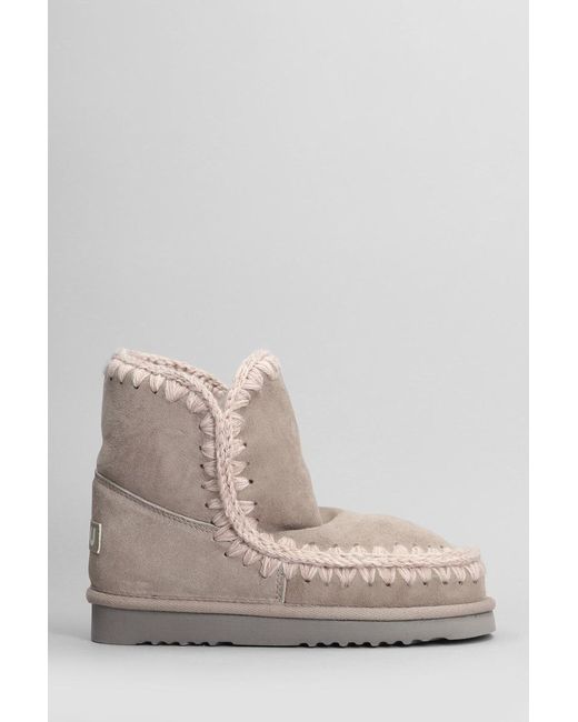 Mou Natural Eskimo 18 Low Heels Ankle Boots