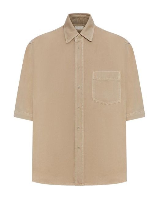 Lemaire Natural Denim&Leather Shirt for men