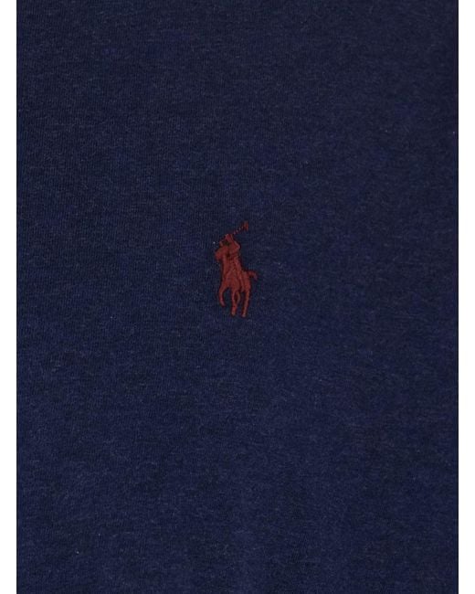 Polo Ralph Lauren Blue Crewneck T-Shirt With Pony Detail On The Front for men