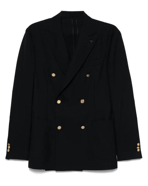 Lardini Black Blazer With Pin for men