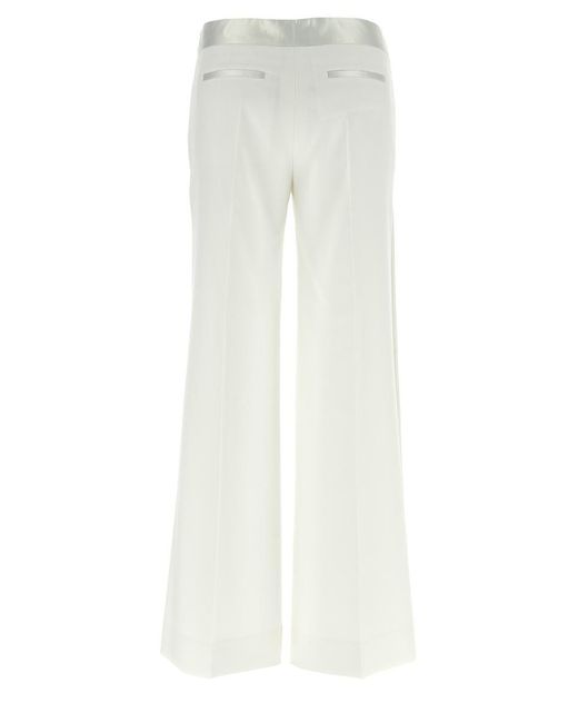 Victoria Beckham White 'Satin Waistband' Pants