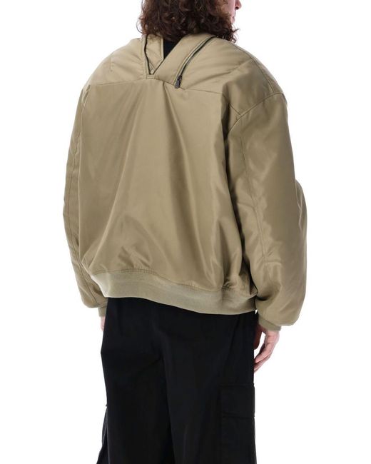 Y. Project Double Zip Bomber Jacket in Natural | Lyst