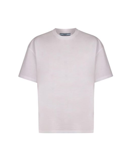 Prada White Cotton Crew-Neck T-Shirt