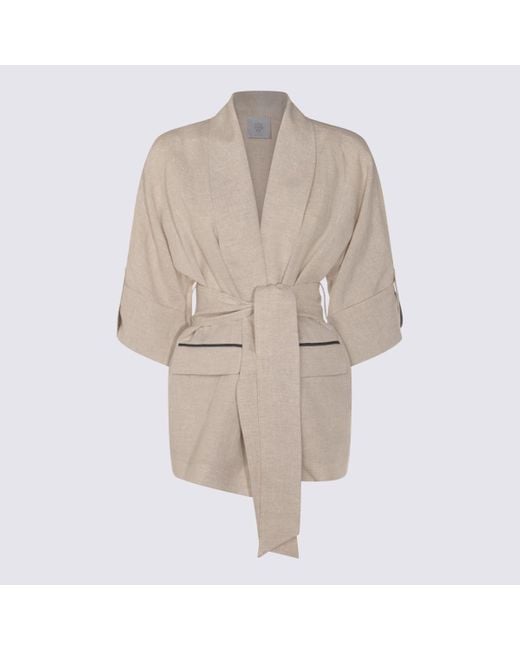 Eleventy Natural Linen Blazer