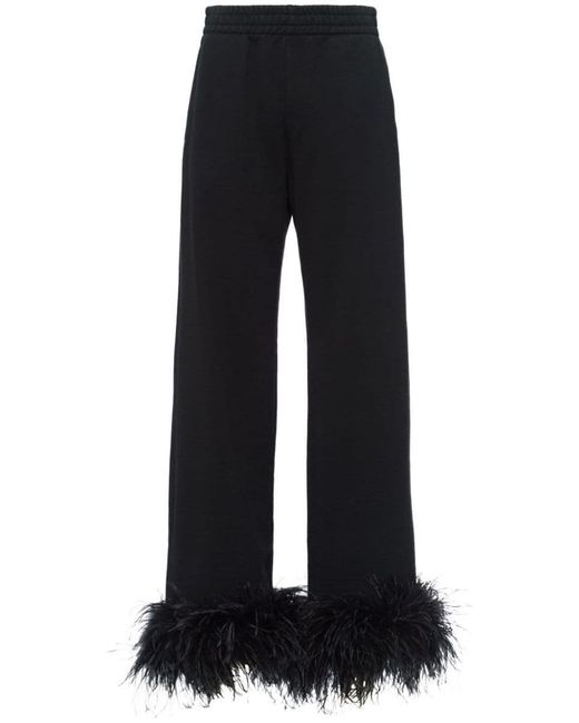 Prada Black Feathered Sweatpants