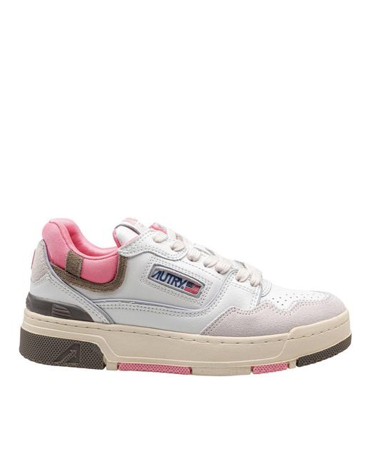 Autry White Suede, Nubuck, Mesh And Leather Sneakers