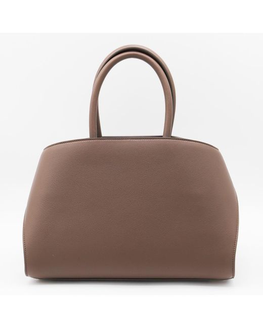 ★関税込み★ FERRAGAMO BROWN LEATHER HUG TOP HANDLE BAG Hug handbag (L) - Women | Ferragamo
