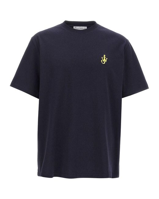 J.W. Anderson Blue Anchor Embroid Tee for men