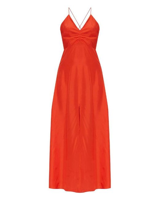 Forte Forte Red Long Silk Slip Dress