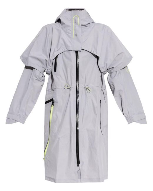 Adidas By Stella McCartney Gray Recycled Polyamide Raincoat