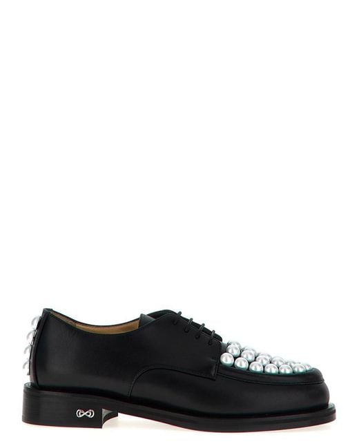 Mach & Mach Black 'Sirene' Lace Up Shoes