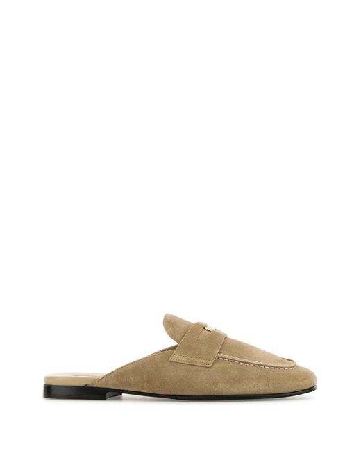 スリッポン MIUMIU CARAMEL SUEDE SLIPPERS Miu Miu Suede Slippers | Lyst